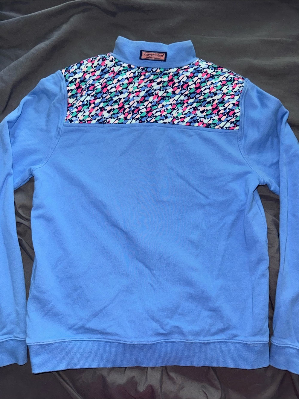 Vineyard Vines Periwinkle Quarter-Zip Pullover with Whale Shoulder accents - Picture 6 of 6